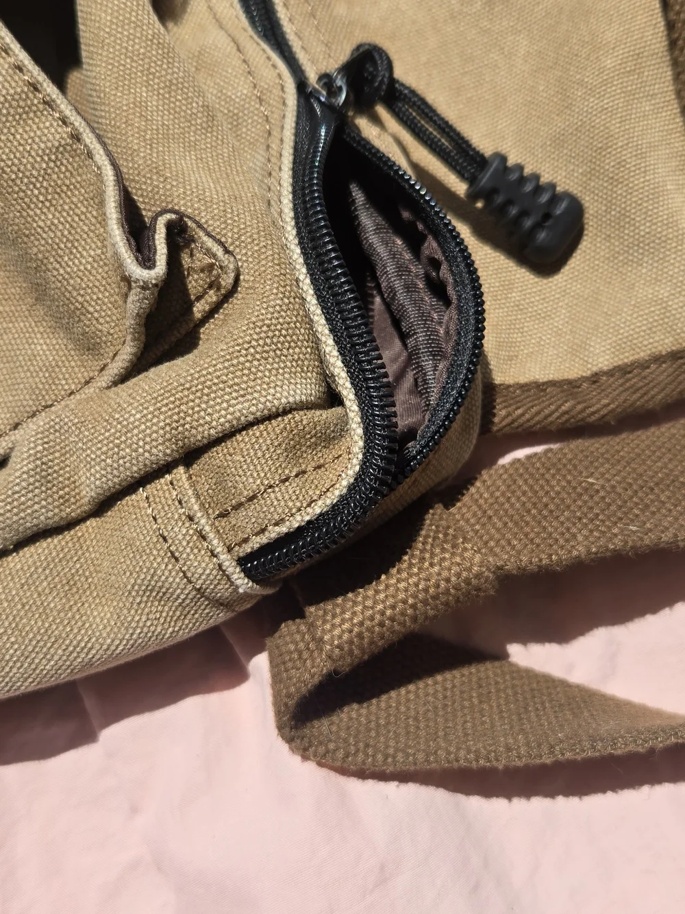 Canvas Dog Harness/Leash Pack in Tan